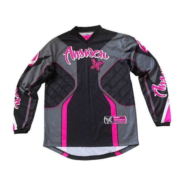 Answer Racing Electra Jersey Women's M | Pink Black Gray Moto BMX Graphic - Picture 1 of 5